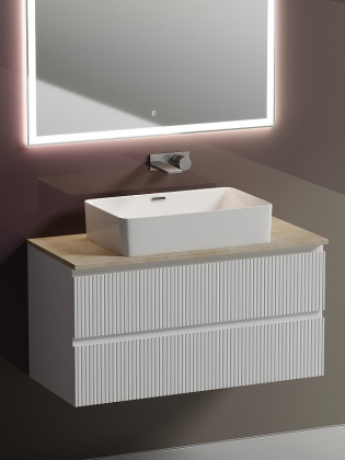 Тумба подвесная SANCOS Snob T 995х445х500, c двумя ящиками оснащенными доводчиками, Bianco, арт.SNT100W