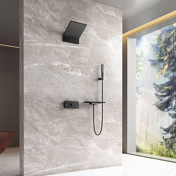 Душевой комплект Futura VSFW-2F11TMB термостатический встраиваемый, 3 режима, черный Душевой комплект Futura VSFW-2F11TMB термостатический встраиваемый, 3 режима, черный