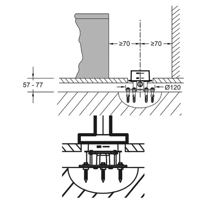 База для установки напольного смесителя Jacob Delafon Stillness, 97906D-NF, шт