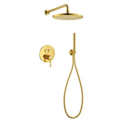 ECO-DSET-BORO Душевой набор (встраиваемый смеситель с кнопочным управлением, верхний душш диаметр 25 см, ручной душ со шлангом, штуцером и держател