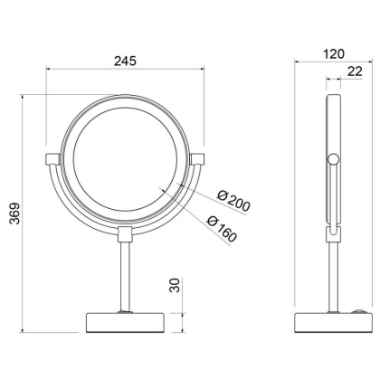 Зеркало настольное с подсветкой Timo Saona 13276/17 золото матовое Зеркало настольное с подсветкой Timo Saona 13276/17 золото матовое