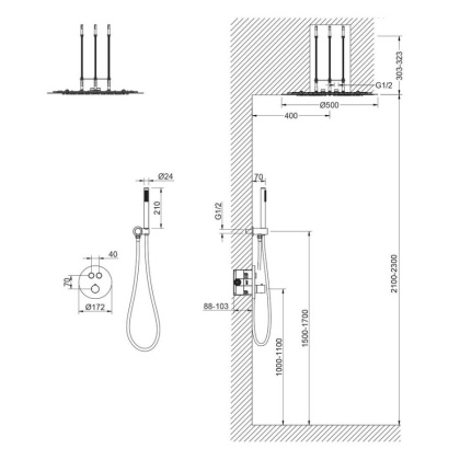 Душевая система Timo Saona SX-2370/00SM скрытого монтажа, с термостатом, хром Душевая система Timo Saona SX-2370/00SM скрытого монтажа, с термостатом, хром