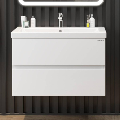 Тумба Onika Эвада 80 подвесная, белая (ум. Миранда 80/ Como-80)