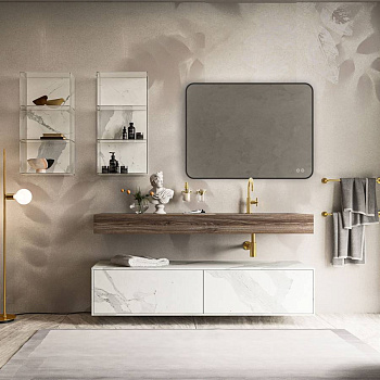 Зеркало LED VLM-3VC800B-2 800х600 c сенсорным выключателем и диммером, антизапотевание Зеркало LED VLM-3VC800B-2 800х600 c сенсорным выключателем и диммером, антизапотевание