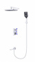 DUE Душевой комплект встраиваемый с изливом (смеситель встраиваемый, верхний душ, ручной душ со шлангом, штуцер с держателем), хром DUE-VDSET-CRM