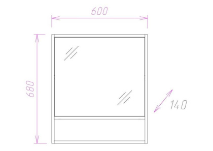 Шкаф-зеркало Onika Натали 60 ясень таормина, правый