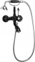 MARGOT-VDM-01-N Смеситель для ванны и душа с ручным душем Исполнение: Хром, Ручки: Чёрная 