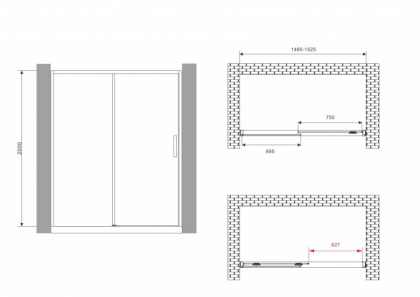 Душевая дверь ABBER Komfort AG93150B