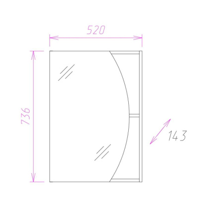 Шкаф-зеркало Onika Дуэт 52 венге, универсальный