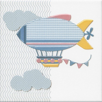 Керамический декор VT\A374\5009 Бон Вояж голубой (20см*20см*6,9мм) (10шт/0,4м2) Дирижабль, шт