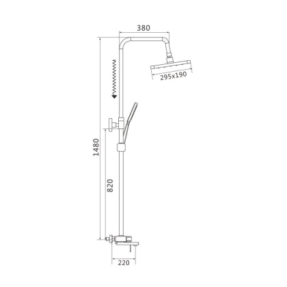 Душевая система Shevanik, латунь S8236 хром