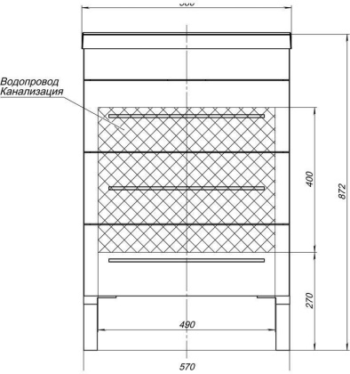 Комплект мебели для ванной Aquanet Верона 58 белый (напольный 3 ящика)