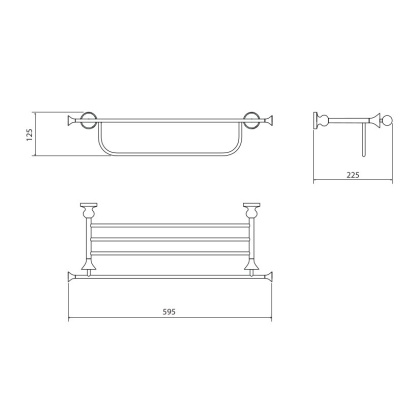 Полка для полотенец 60см. (4-ая) RUSH Crete (CR35543)