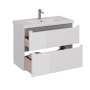 Тумба Lemark BUNO 100см под 1 раковину, подвесная/напольная, 2 ящика, цвет корпуса, фасада: Белый глянец