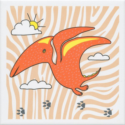 Декор OP\A229\5009 Динозаврики 4 (20см*20см*7мм) (10шт/0,4м2) матовая, шт