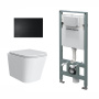 Комплект инсталляции с подвесным унитазом, черной кнопкой смыва Комплект инсталляции с подвесным унитазом, черной кнопкой смыва