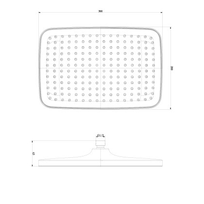 Лейка душевая верхняя, прямоугольная, 30х20см, пластик/хром/белый, блистер Лейка душевая верхняя, прямоугольная, 30х20см, пластик/хром/белый, блистер