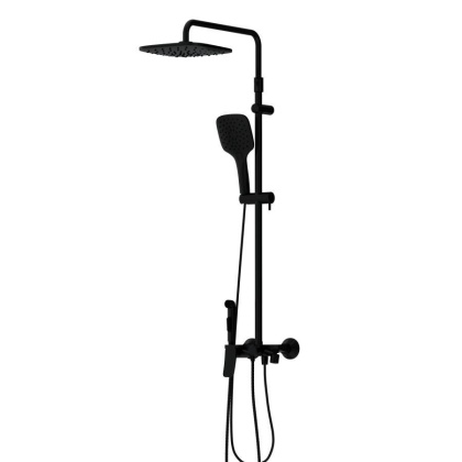 DX220920300_xxx Apollo, душевая система со смесителем-полкой: верхний душ 230*230мм, ручной душ