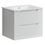 Тумба подвесная SANCOS Norma 2.0 590х450х500, c двумя ящиками оснащенными доводчиками, белый глянец , арт. NR2.060W