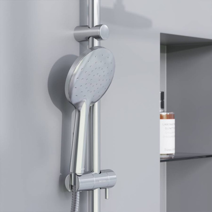 977770000 Jupiter, ДС с ванно-душевым смесителем-полкой и гиг.душем, Хром