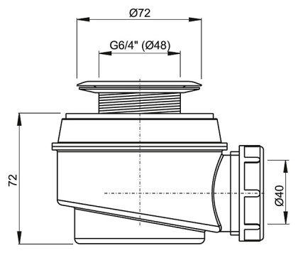 Сифон для душевого поддона с нержавеющей peшeткой