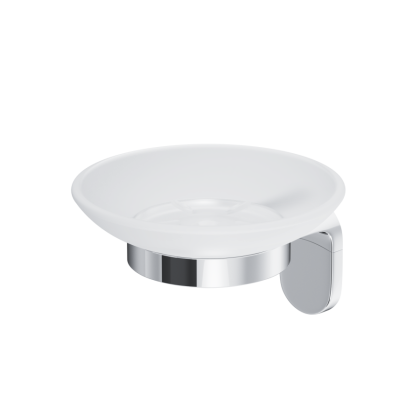 Стеклянная мыльница A8434200 X-Joy  с настенным держателем, 7,2х7,2х11,8 см, хром