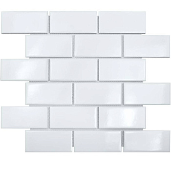 Керамическая мозаика Brick White Glossy 45x95, Brick & Metro