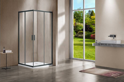 Душевой уголок Garda VSS-1G900CLGM, 900*900, вороненая сталь, стекло прозрачное