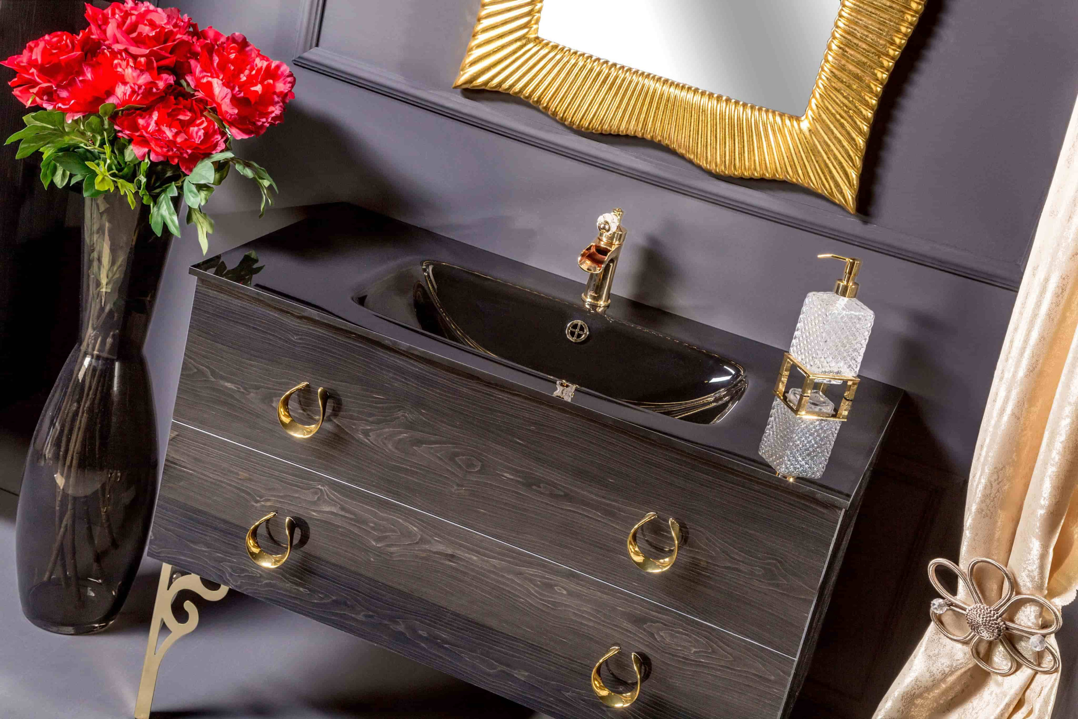 Столешница стекло 110см моноблок BLACK Столешница стекло 110см моноблок BLACK