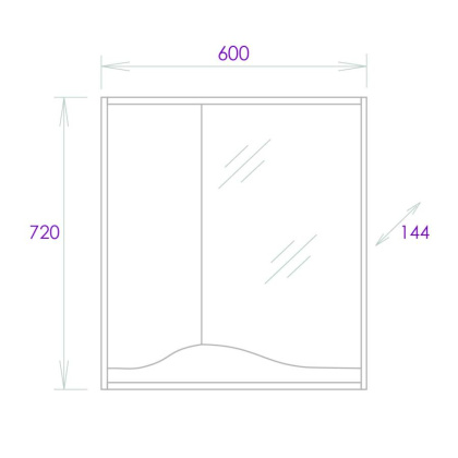 Шкаф-зеркало Onika Брендон 60 бетон крем/камень светлый