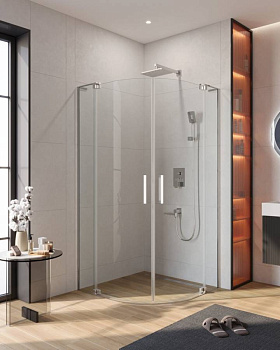 SLIDER-R-2-90/100-GRIGIO-NERO Душевой уголок