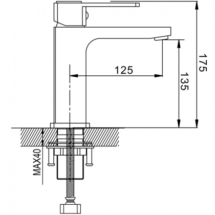 Смеситель для раковины латунь, оружейная сталь S9701T