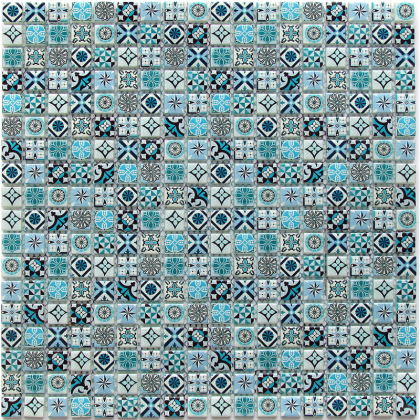 Мозаика Xindi Blue (стекло) 15*15 300*300 Мозаика Xindi Blue (стекло) 15*15 300*300