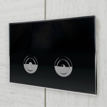 Клавиша смыва для пневматической инсталляции Point Венера, черный/хром, PN44071BC Клавиша смыва для пневматической инсталляции Point Венера, черный/хром, PN44071BC