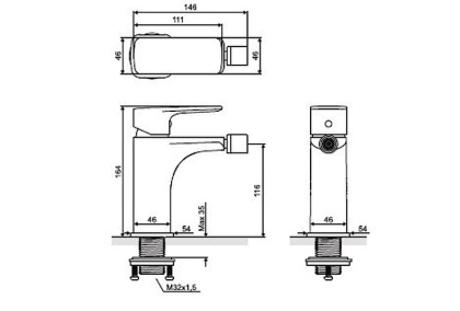 Смеситель для биде EXCELLENT Keria AREX.2003CR (хром) Смеситель для биде EXCELLENT Keria AREX.2003CR (хром)