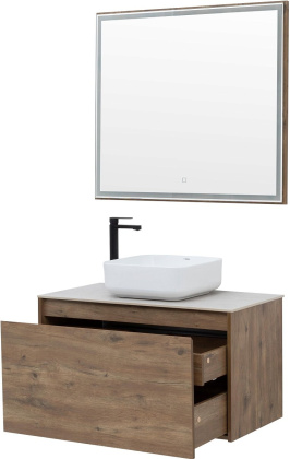 Зеркало Aquanet Nova Lite 90 дуб рустикальный LED Зеркало Aquanet Nova Lite 90 дуб рустикальный LED