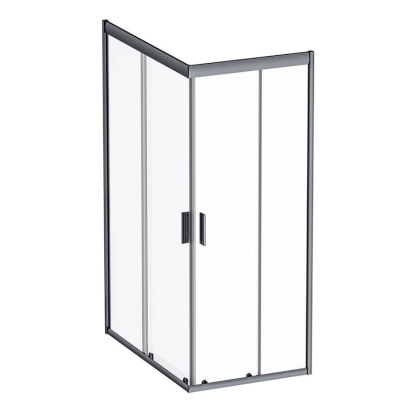 W90G-404-120280-BT Gem Twin Slide 120x80. Душевое ограждение,120x80, профиль Черный мат., стекло про