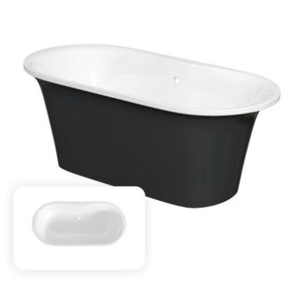 Ванна из литьевого мрамора Creto Aurora 170x80 черная, 8-1113