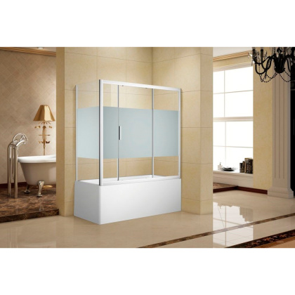 Шторка на ванну c боковой стенкой Aquanet Practic AE10-B-160H150U-CP + AE10-F-75H150U-CP
