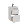 Тумба Lemark COMBI 45см под 1 раковину, подвесная/напольная, 2 ящика, цвет корпуса, фасада: Белый глянец