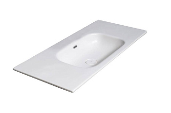 Столешница моноблок Vallessi 100 белая керамика без отверстия