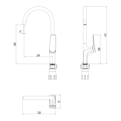 Смеситель Lemark Bronx LM3705BL для кухни Смеситель Lemark Bronx LM3705BL для кухни
