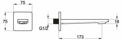 CARIN Излив для ванны хром CAR-BC-CRM