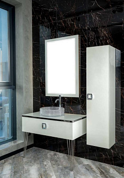 Столешница стекло 100см прямая Жемчужный Белый Lucido