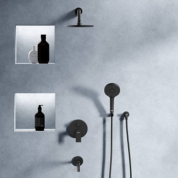 947510300 Apollo встраиваемая душевая система с ванно-душевым смесителем и изливом, чёрный