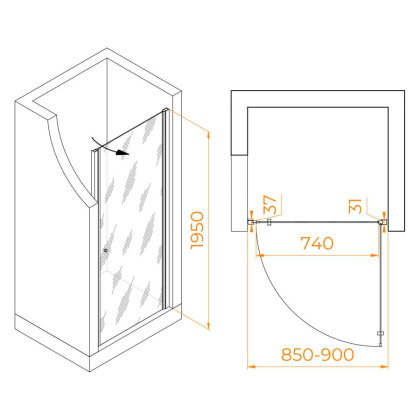 Душевая дверь Dolphin TN-03, RGW 54930309-11 Душевая дверь Dolphin TN-03, RGW 54930309-11
