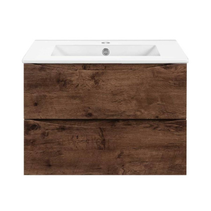 База под керамическую раковину Mia Slim 600 подвесная, 2 выкатных ящика soft close, R.Wood