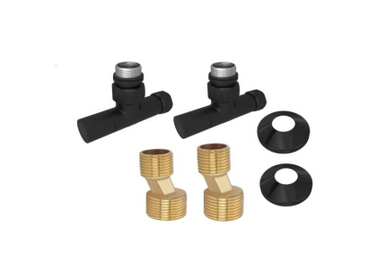 Комплект фитингов для нижнего подключения водяных полотенцесушителей типа лесенка Aquatek ( вентиль круглый г/ш 3/4х1/2 - 2 шт + эксцентрик 3/4х1/2 - 2 шт + отражатель 3/4 - 2 шт), цвет черный муар Комплект фитингов для нижнего подключения водяных полотенцесушителей типа лесенка Aquatek ( вентиль круглый г/ш 3/4х1/2 - 2 шт + эксцентрик 3/4х1/2 - 2 шт + отражатель 3/4 - 2 шт), цвет черный муар