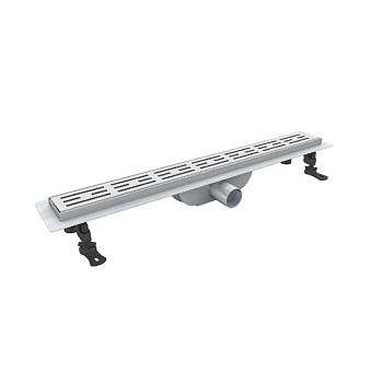 Душевой лоток Drain Leo-40-80 прямой 800 хром Ø 40 мм на ножках, с переходником 40/50