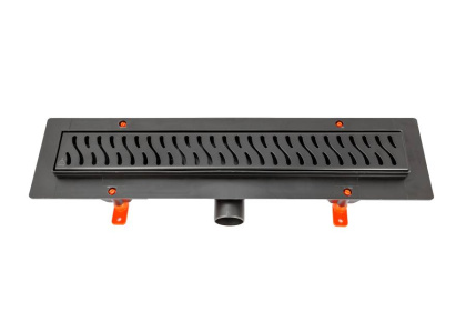 Душевой лоток 45 см Creto Zigzag CRE-450 ZB с решеткой, черный